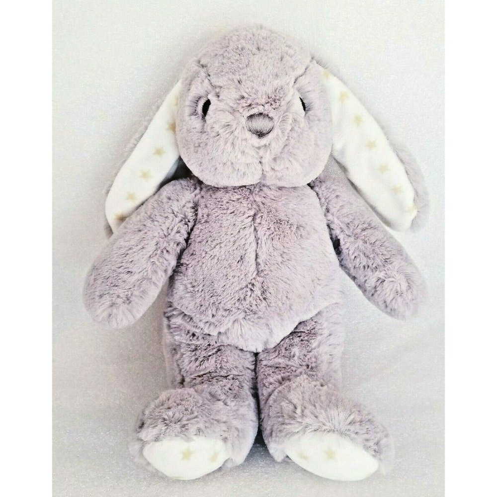 Cloud-B Dreamy Hugginz Gray/White w/ Gold Stars 14" Soft Embroidered Eyes Plush